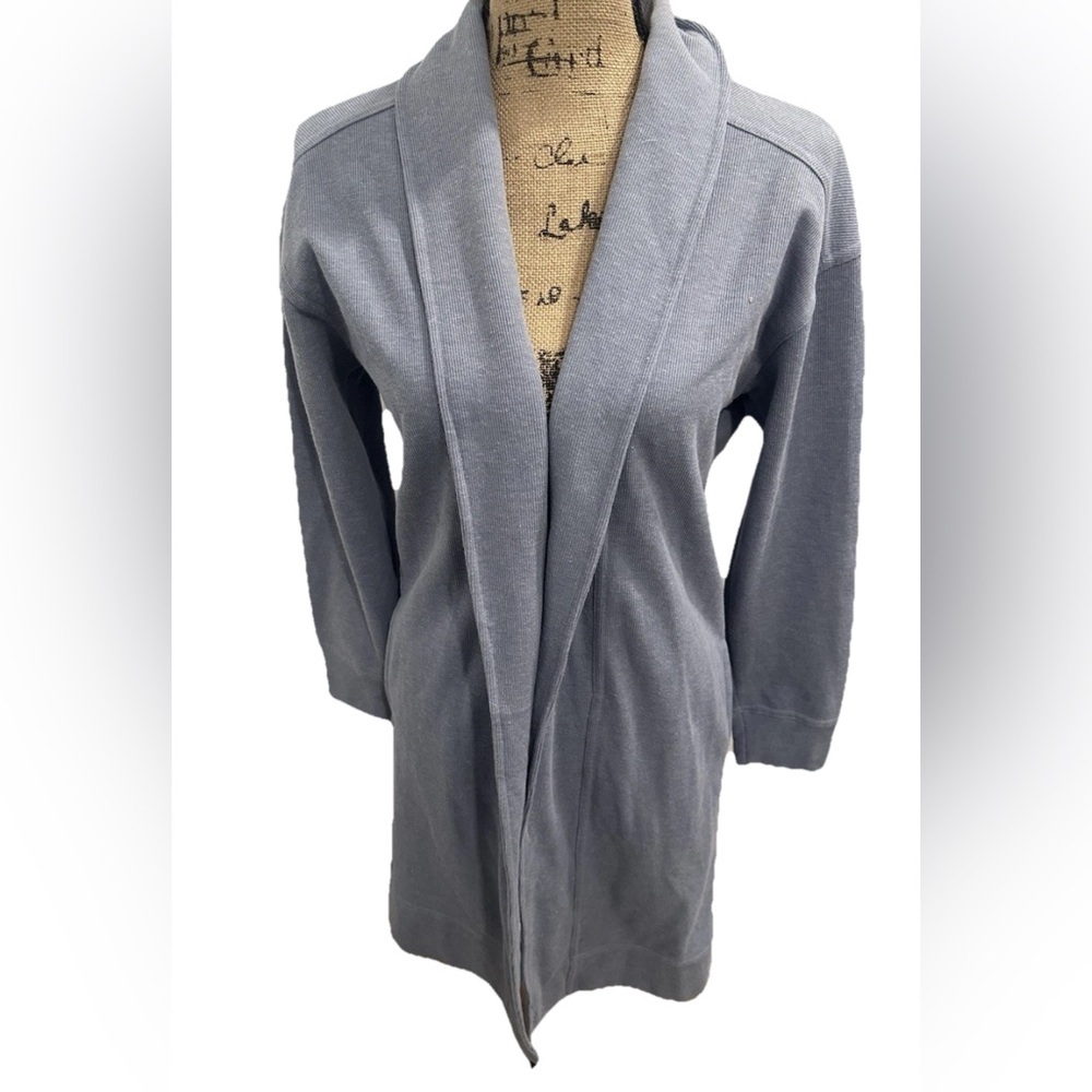 Olive and Oak Womens Blue Long Sleeve Open Front Long Cardigan Small Euc